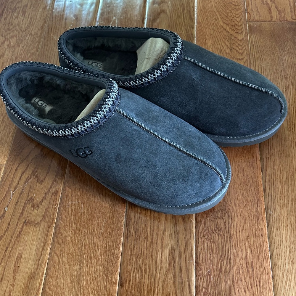 UGG Men's Grey Suede Slip-On Clog